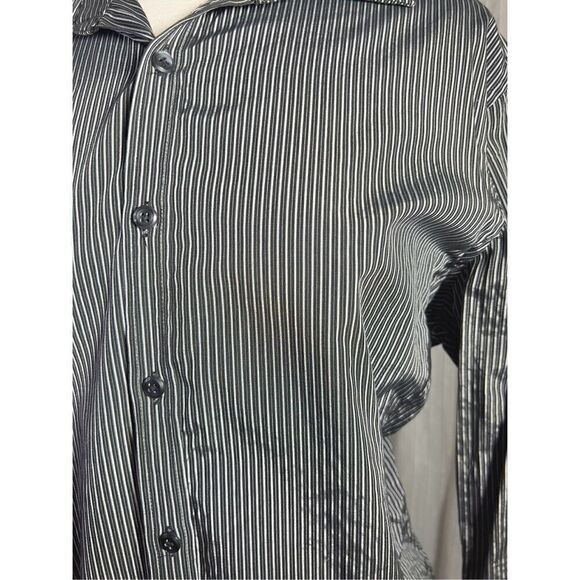 INC Men's Button Down Dark Striped Dress Shirt - Size S - Picture 2 of 5